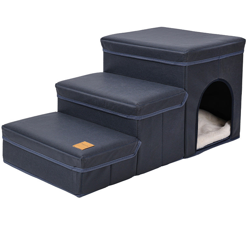 Amazon Cross-Border New Pet Stairs Steps Cat Dog Climbing Foldable Collapsible Dog Stairs Pet Supplies